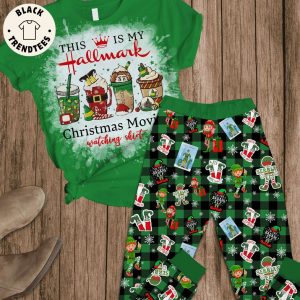 This Is My Hallmark Christmas Movies Watching Shirt Design Green Pajamas Set