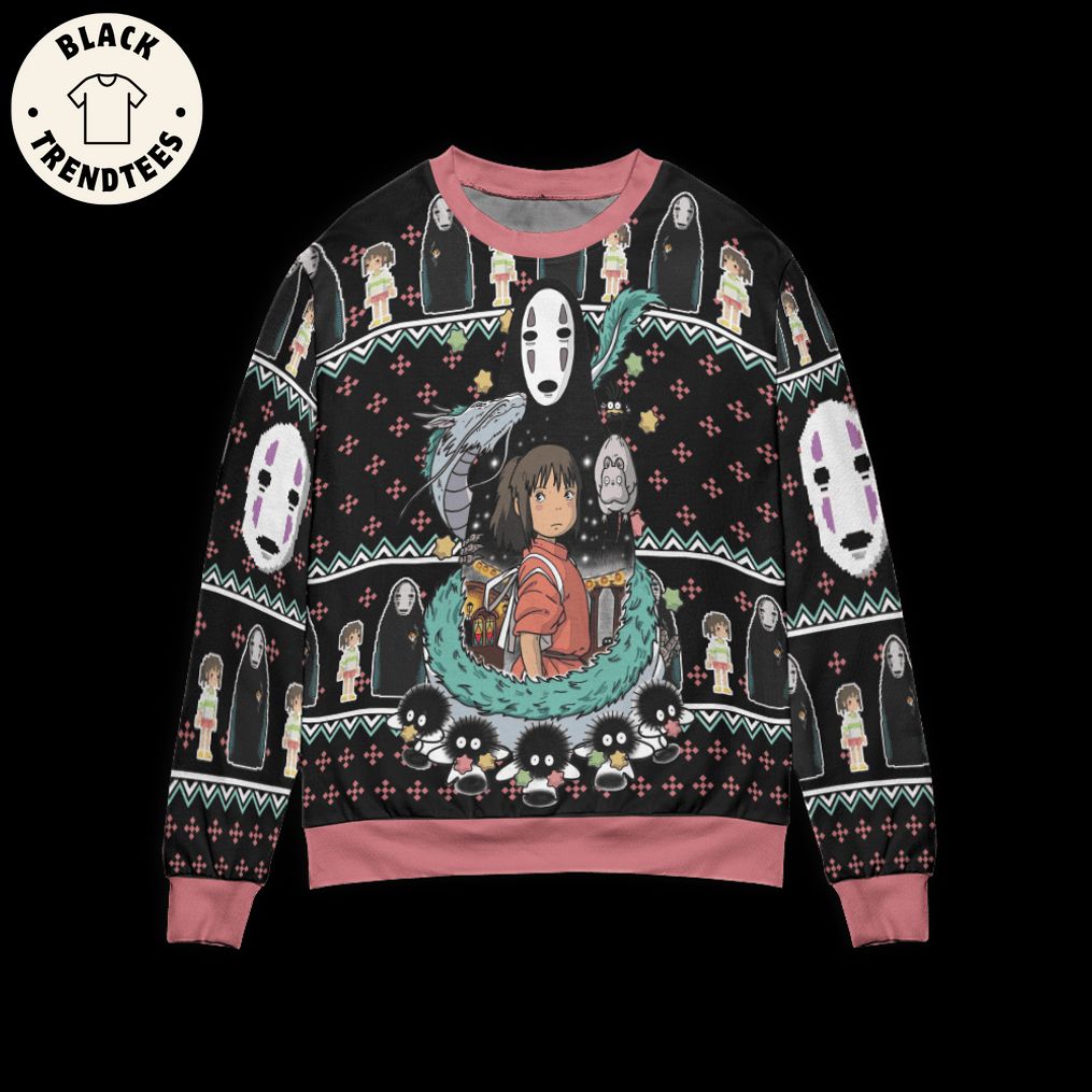 Spirited Away Kaonashi No Face Black Design 3D Sweater