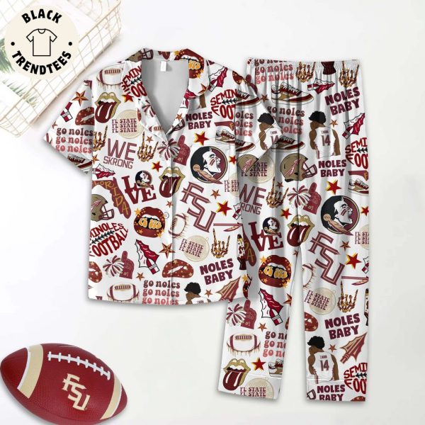 We Skrong Love Football White Design Pajamas Set