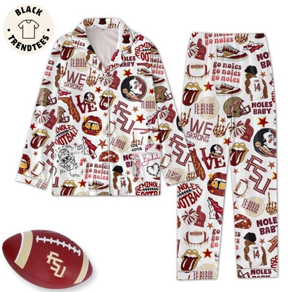 We Skrong Love Football White Design Pajamas Set