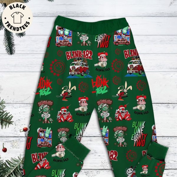 Won’t Be Home For Christmas Green Design Pajamas Set