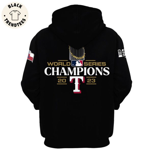 World Series Champions Texas Rangers MLB Black Design 3D Hoodie