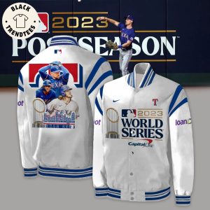World Series Texas Rangers World Capital One White Design Baseball Jacket