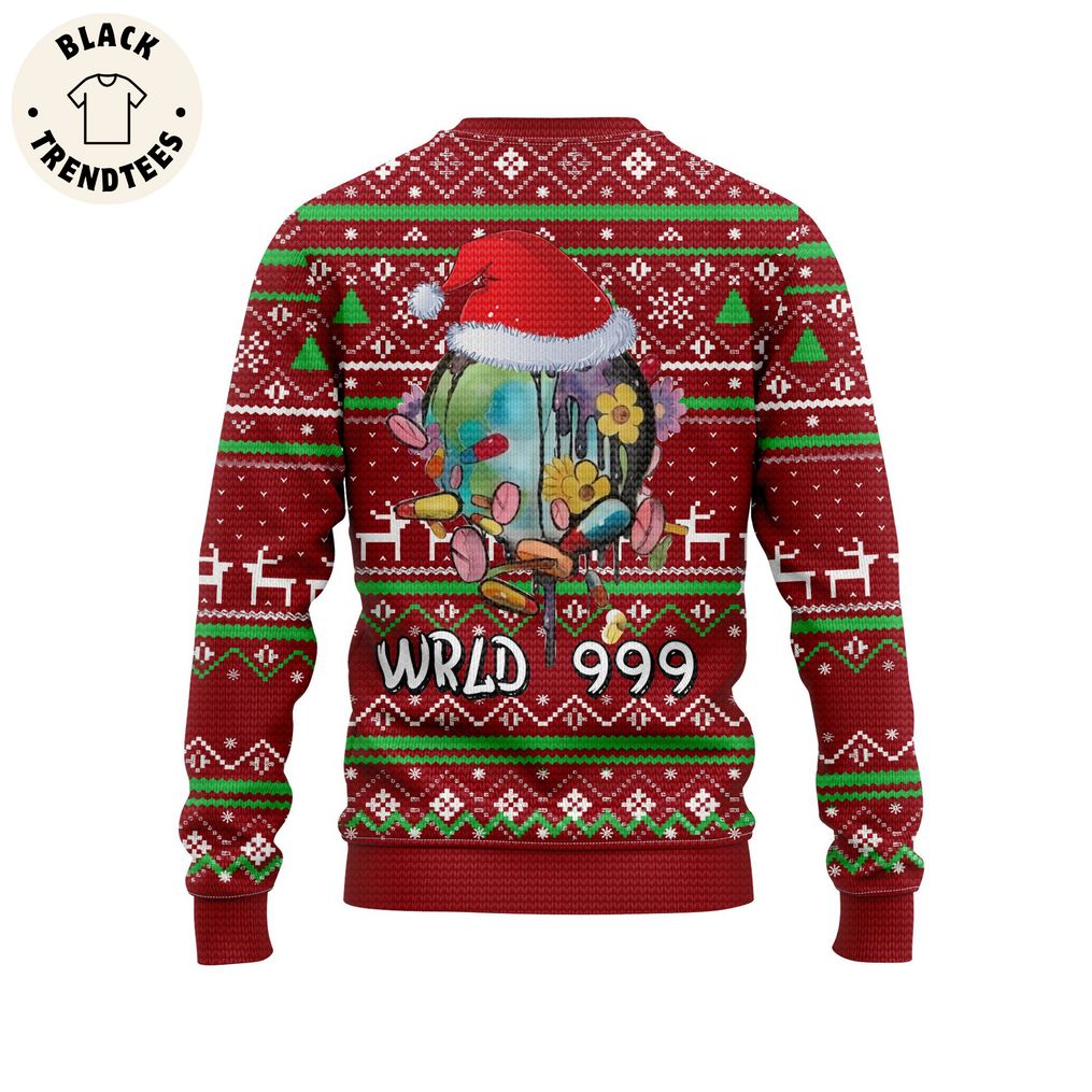 WRLD 999 Christmas Red Design 3D Sweater