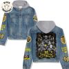 Santa Baby Christmas Design Hooded Denim Jacket