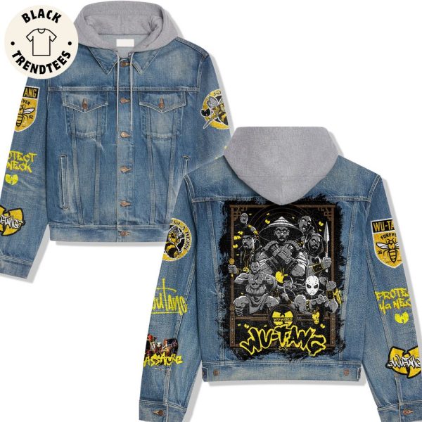 Wu Tang Forever Portrait Design Hooded Denim Jacket