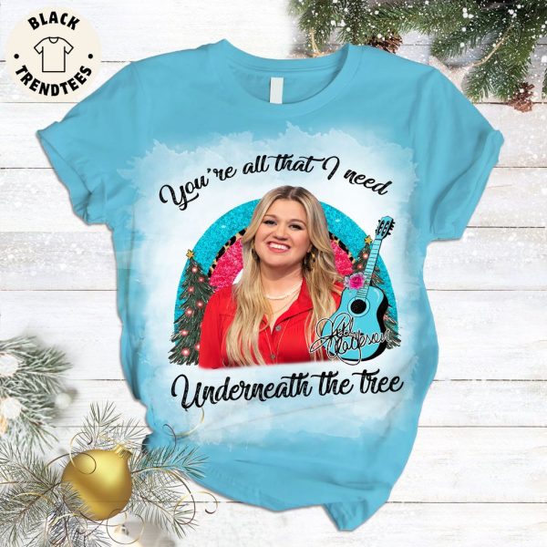 You’re All That I Need Underneath The Tree Kelly Clarkson Show Blue Design Pajamas Set