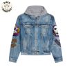 Sehsons Greetings Christmas Design Hooded Denim Jacket