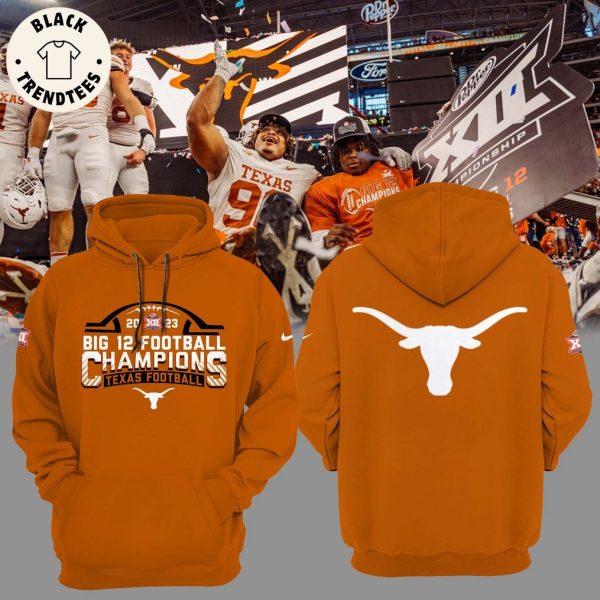 2023 Big 12 Champions Texas Football Orange Nike Logo Design 3D Hoodie