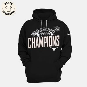 2023 Big 12 Football Conference Champions The Champ Is Here Mascot Black Design 3D Hoodie