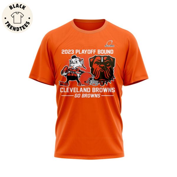 2023 Cleveland Browns Go Browns Mascot Orange Design 3D T-Shirt