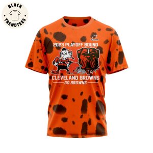 2023 Cleveland Browns Go Browns NFL Logo Orange Design 3D T-Shirt
