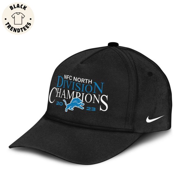 2023 NFC North Champions Detroit Lions Nike Logo Black Design 3D Hoodie  Longpant Cap Set