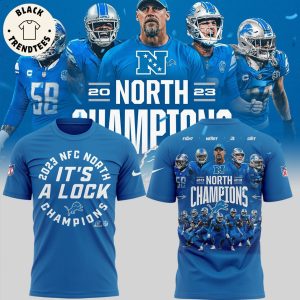 2023 NFC North It’s A Lock Champions Blue Nike Logo Design 3D T-Shirt