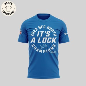 2023 NFC North It’s A Lock Champions Blue Nike Logo Design 3D T-Shirt