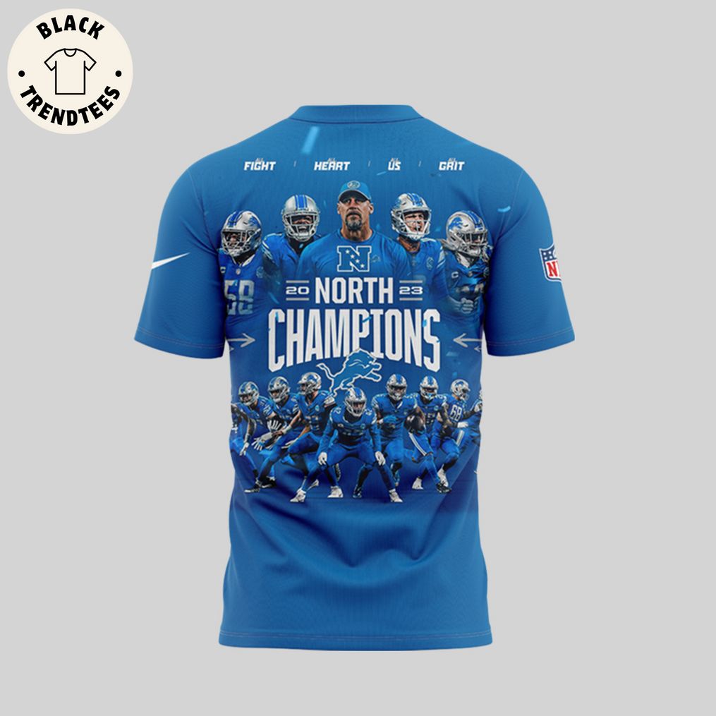 2023 NFC North It's A Lock Champions Blue Nike Logo Design 3D T-Shirt