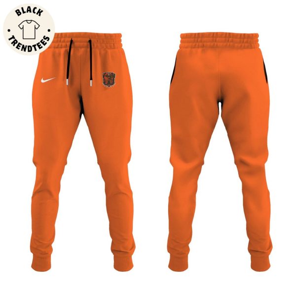 2023 Playoff Cleveland Browns Go Browns NFL Logo Orange Design 3D Hoodie Longpant Cap Set