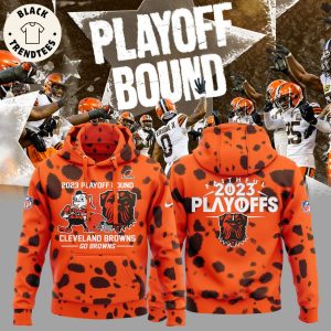 2023 Playoff Cleveland Browns Go Browns Nike Logo Orange Design 3D Hoodie Longpant Cap Set