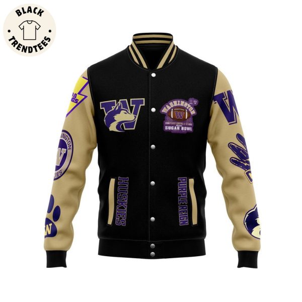 2024 Playoff Semifinal At The Allstate Sugar Bowl Washington New Orleans Black Design Baseball Jacket