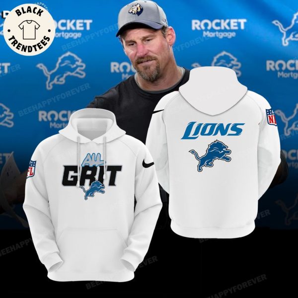 All Grit Mascot Detroit Lions White Design 3D Hoodie