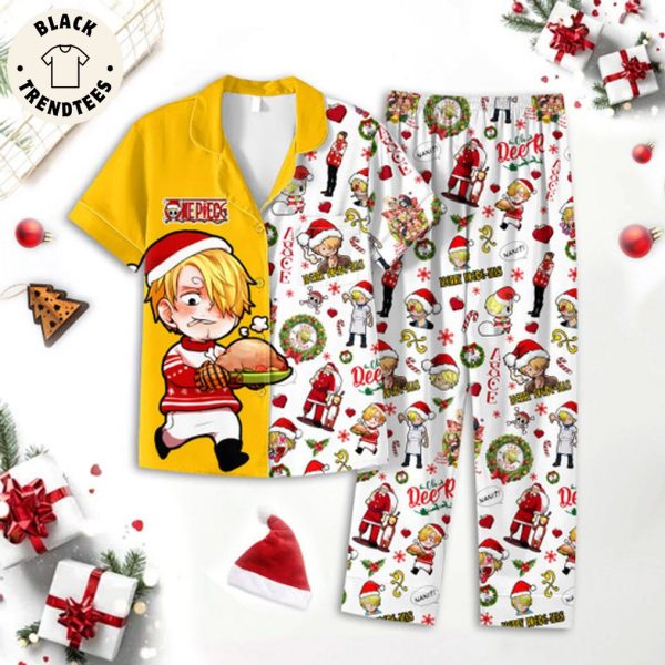 ASCE Christmas Yellow White Design Pajamas Set