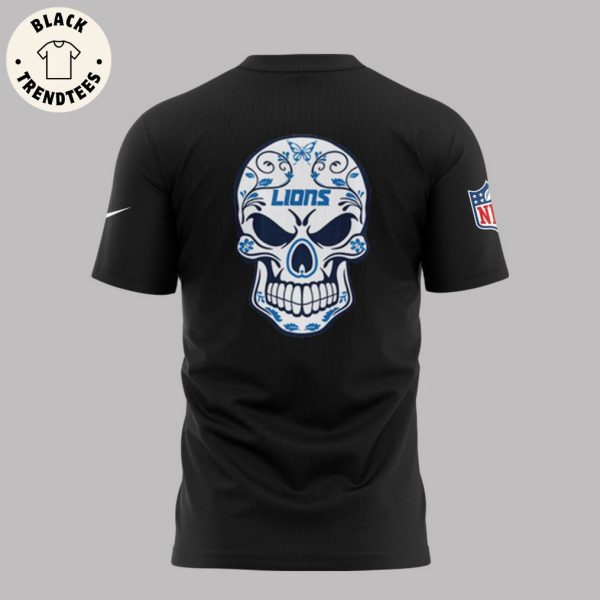 Avenged Skull Detroit Lions Football Black Design 3D T-Shirt