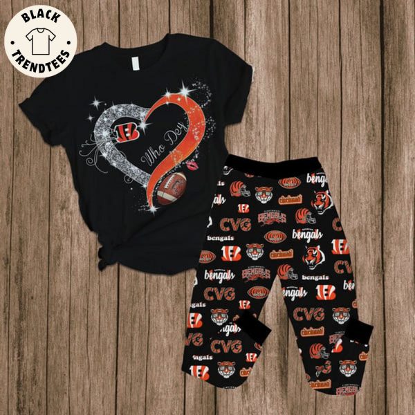 Bengals Black Design Pajamas Set