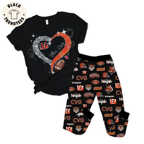 Bengals Black Design Pajamas Set