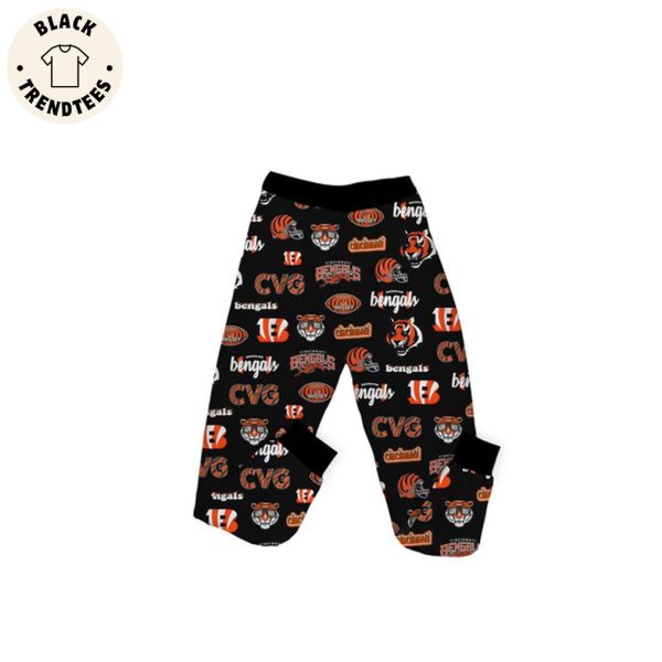 Bengals Black Design Pajamas Set