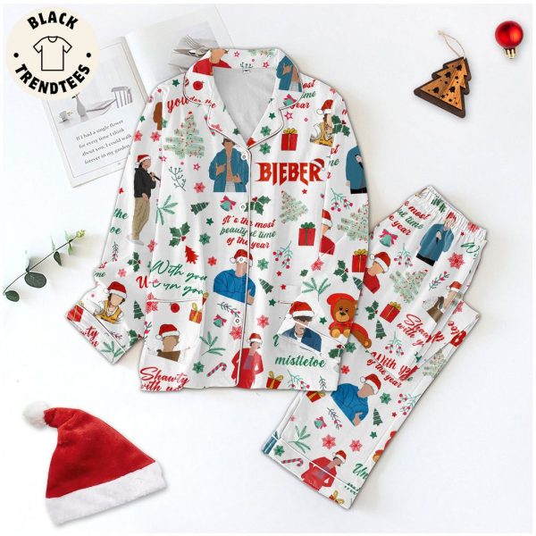 Bieber Christmas White Design Pajamas Set