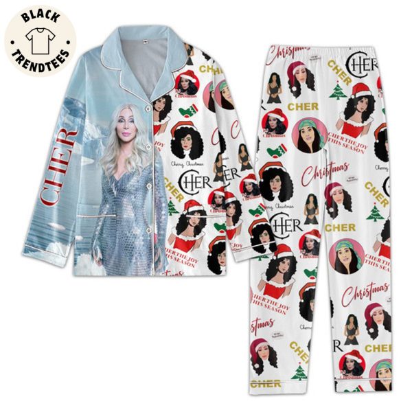 Cher Christmas Blue White Design Pajamas Set