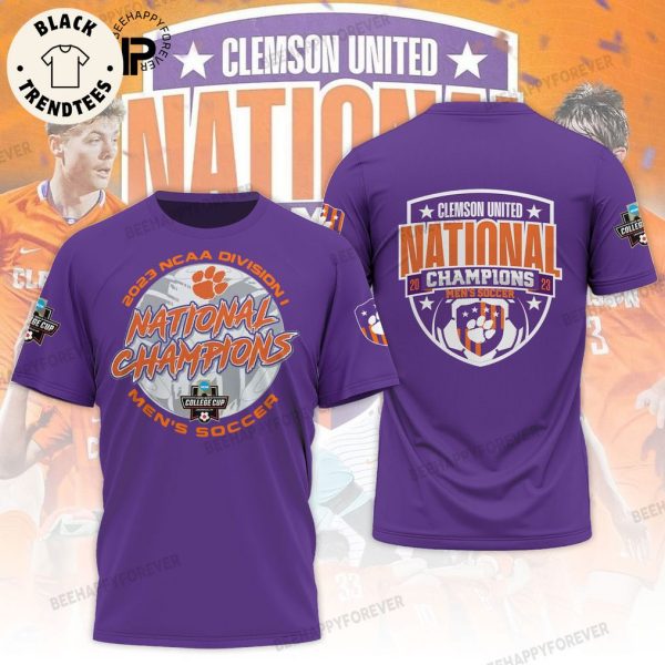 Clemson Tigers 2023 NCAA Men’s Soccer National Champions College Cup Design Purple Design 3D Hoodie