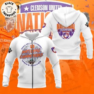 Clemson Tigers 2023 NCAA Men’s Soccer National Champions College Cup Design White Hoodie Longpant Cap Set