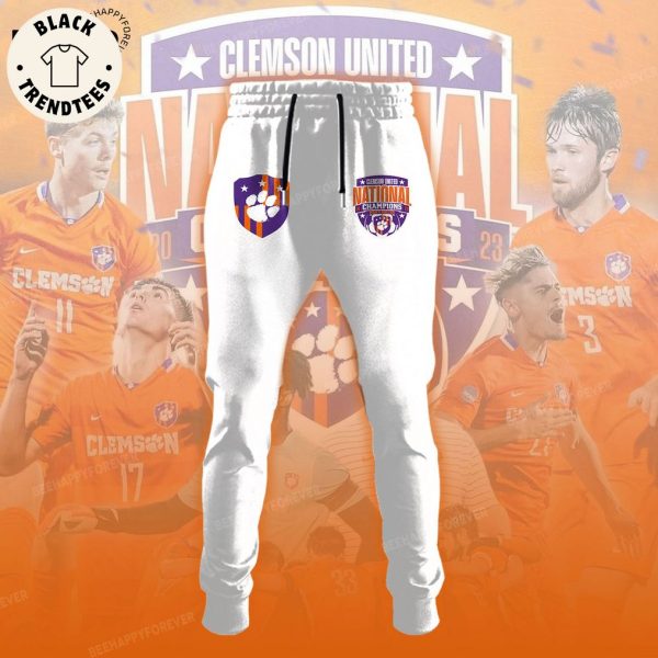 Clemson Tigers 2023 NCAA Men’s Soccer National Champions College Cup Design White Hoodie Longpant Cap Set