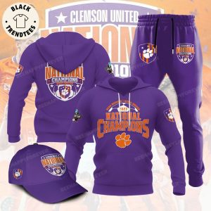 Clemson Tigers 2023 NCAA Men’s Soccer National Champions College Cup Purple Design Hoodie Longpant Cap Set