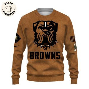 Cleveland Browns-NFL Veterans Day Brown Design 3D Sweater