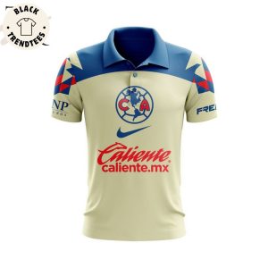 Club America Caliente.mx Nike Logo White Blue Design 3D Polo Shirt