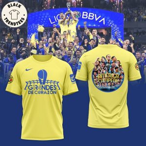Club America Campeon Nike Logo Full Yellow Design 3D T-Shirt
