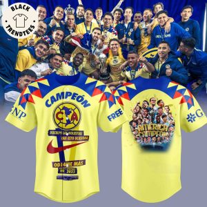 Club America Champions Yellow Nike Logo Design Baseball Jersey