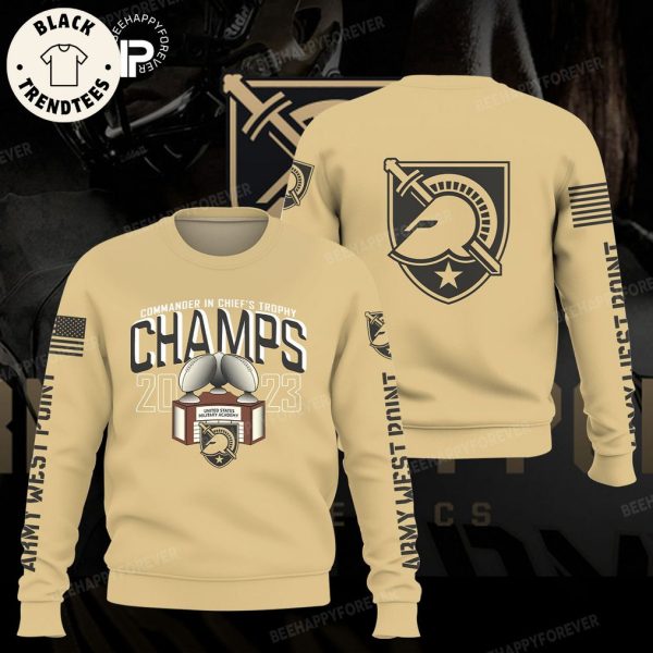 Commander In Chiefs Trophy Champs 2023 United States Military Academy Black Design Hoodie Longpant Cap Set