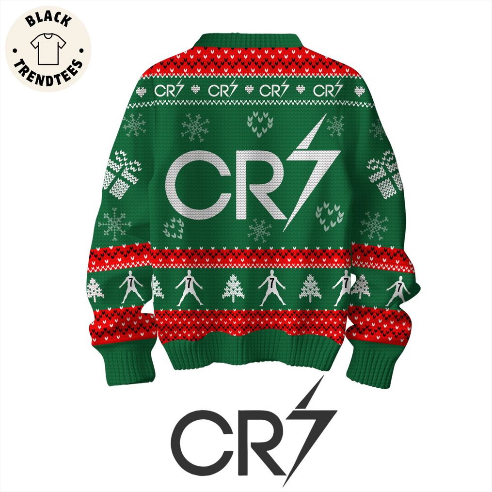 Cr7 Green Christmas Design 3D Sweater