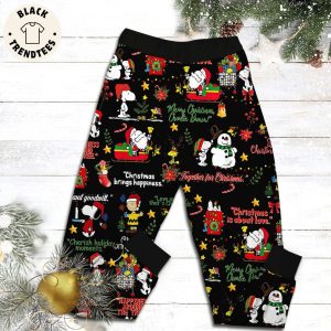 Dance Like Snoopy Shine Like Charlies Brown Five Like Linus Love Like Lucy Black Design 3D  Pajamas Set