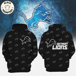 Detroit Lions Football Mascot Full Black Design 3D Hoodie