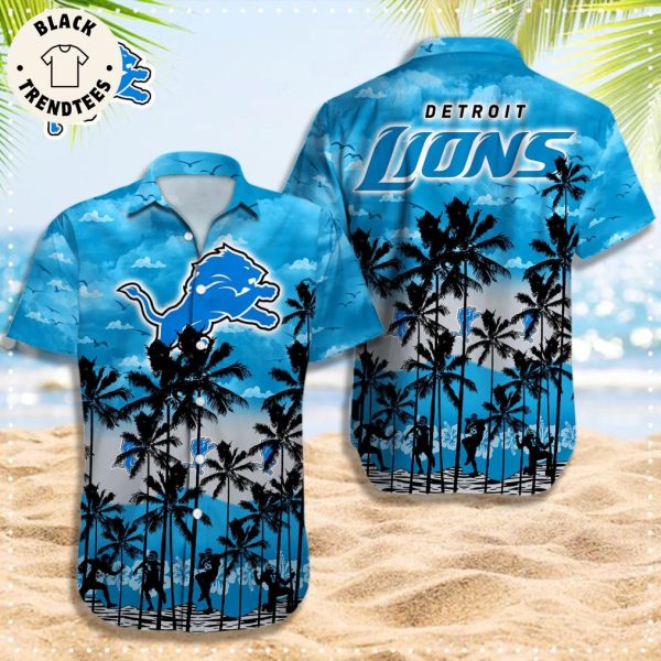 Detroit Lions Mascot Design Hawaiian Shirt