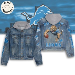 Detroit Lions Mascot Tigers Design  Hooded Denim Jacket