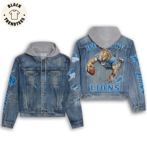 Detroit Lions Mascot Tigers Design  Hooded Denim Jacket