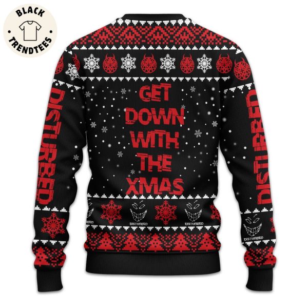 Disturbed Get Down With The Xmas Skull Design Black 3D Sweater
