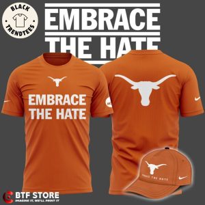 Embrace The Hate Texas Longhorns Orange Nike Logo Design 3D T-Shirt