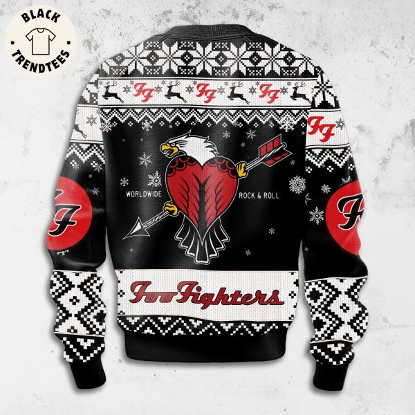 Foo Fighters Heart Black Christmas Design 3D Sweater