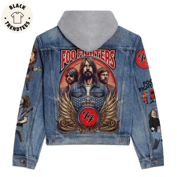 Foo Fighters Portrait Design Hooded Denim Jacket